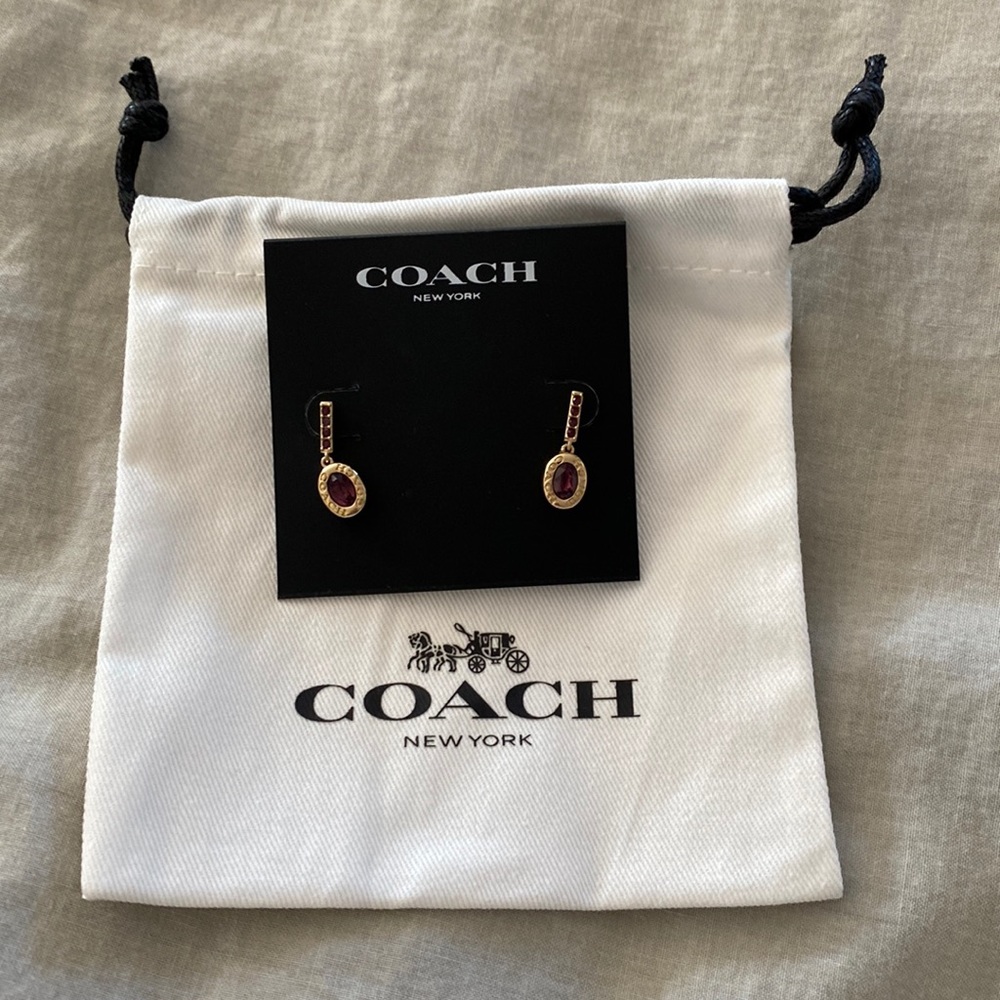Coach purple gemstone earrings